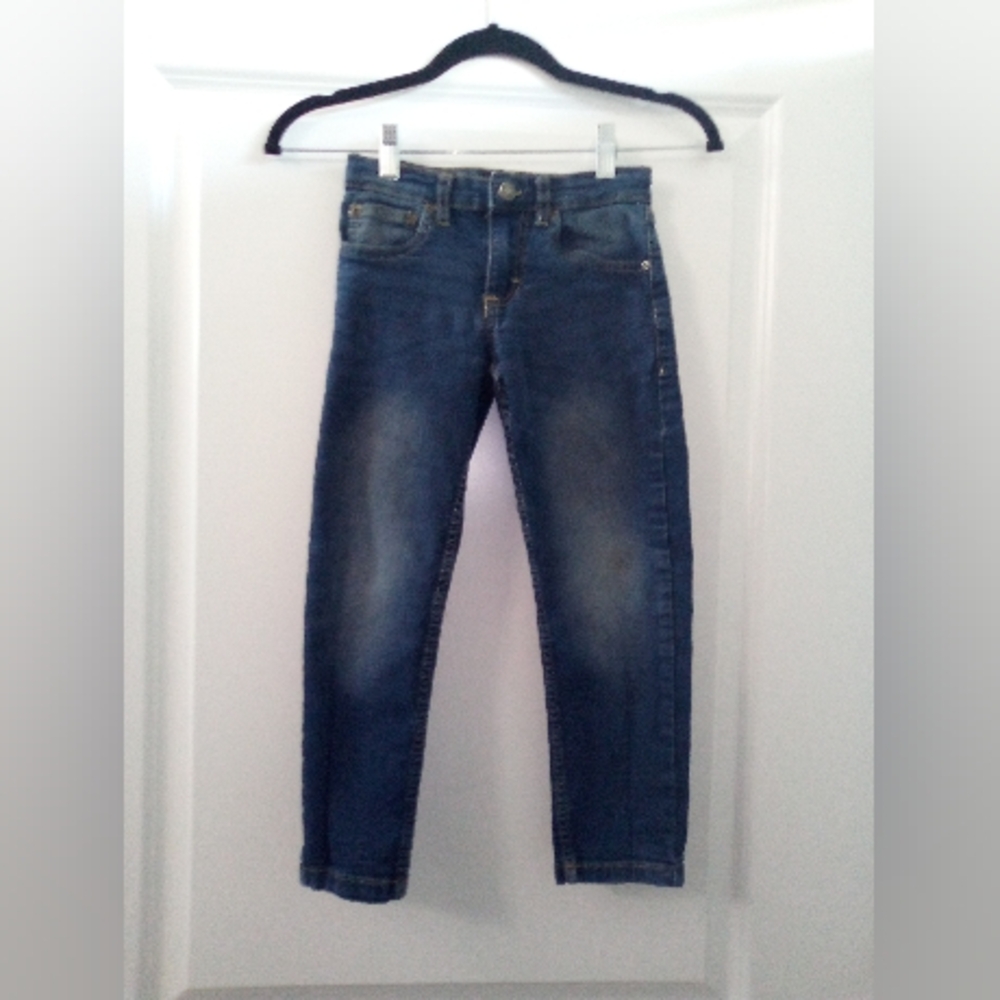 Girls/Kids Dark Blue Slim Fitting Jeans Size 7 By Lee